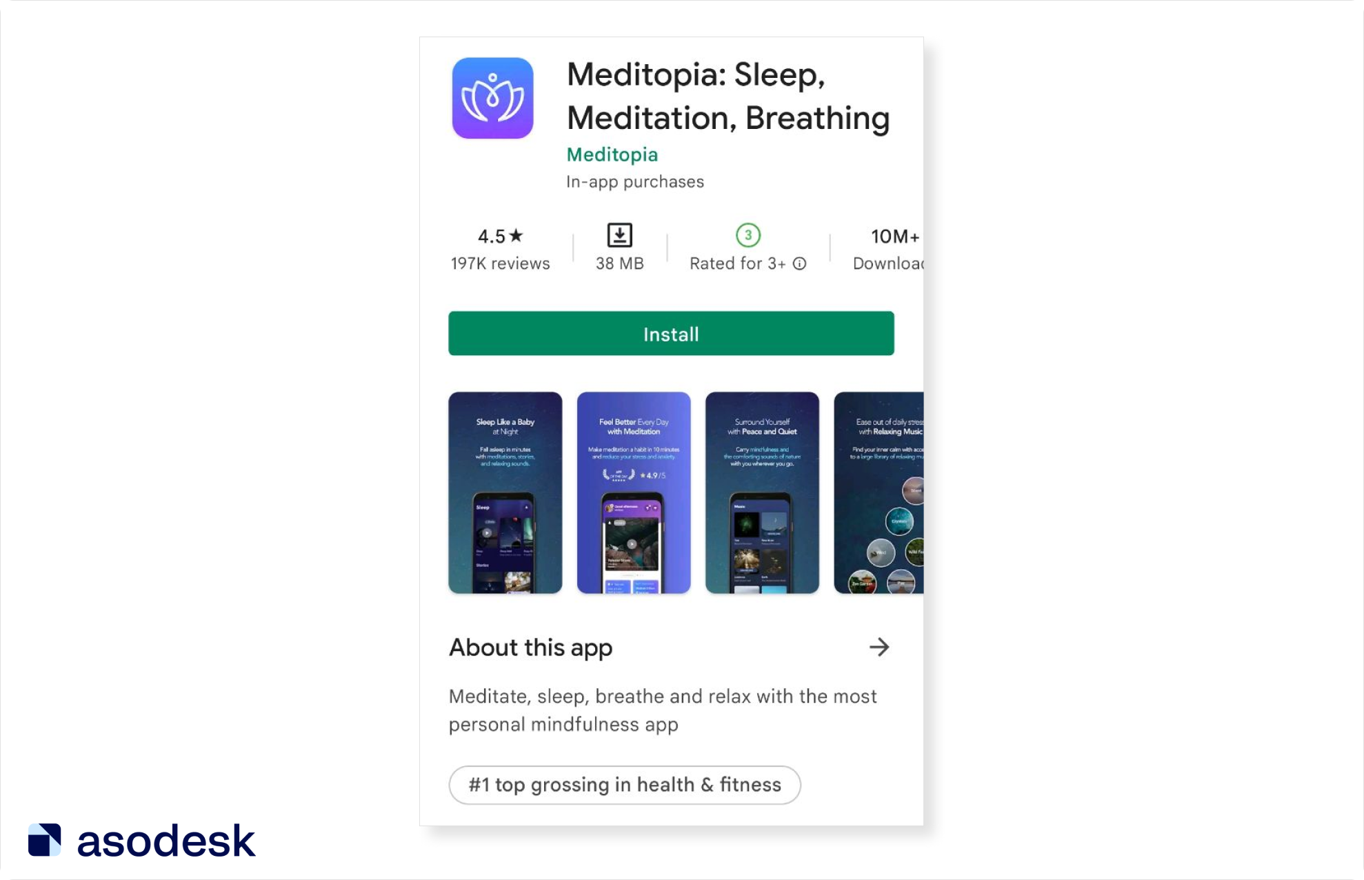 По названию приложения Meditopia сразу можно понять назначение приложения